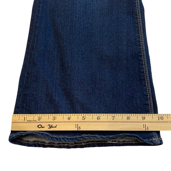 American Eagle Jeans Women Sz 16 Short Artist Flare Leg Distressed Stretch Boho - Picture 11 of 11